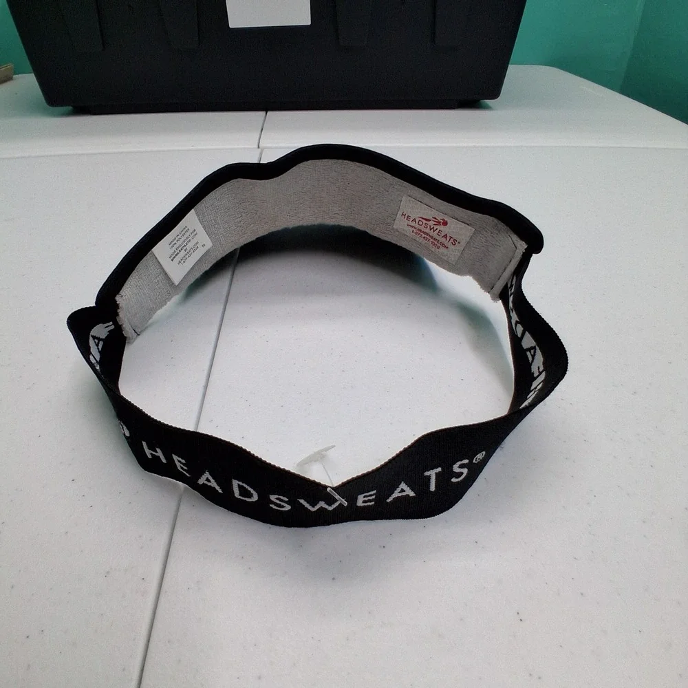 Headsweats Visor OS Blue Sequin Mesh Athletic Running Sparkly Sporty Rave